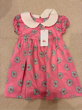 NWT Pink Floral Peter Pan Collar Mama Luma Dress